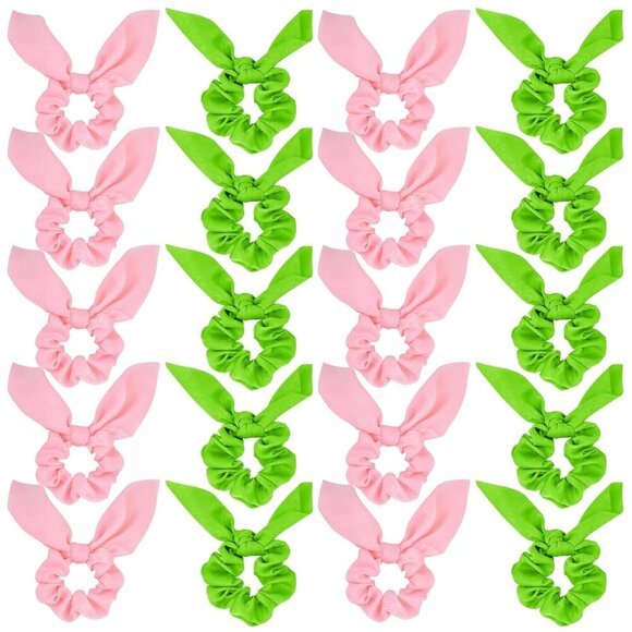 20PCS Hair Scrunchies Bow Ribbons Cute Bunny Ears Hair Accessories Gift main image 7